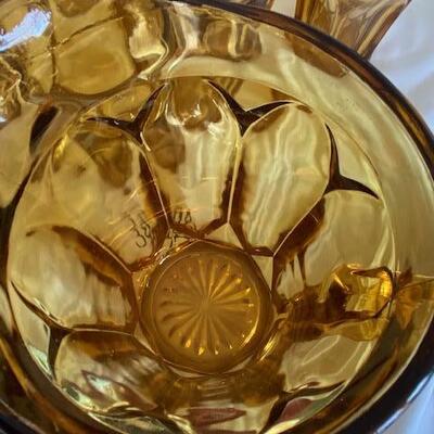 Lot 398 -Vintage Anchor Hocking  Fairfield Pitcher and Glasses Set