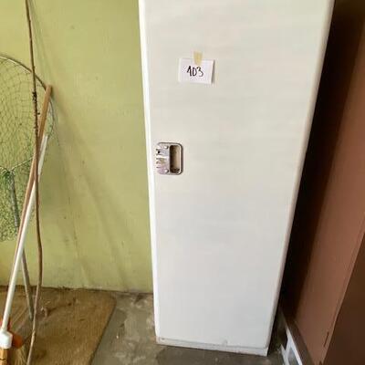 Lot 403 - Vintage Evans Metal storage cabinet