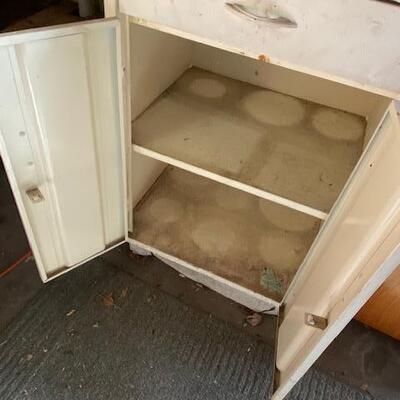 Lot 414 - Vintage White Metal Cabinet