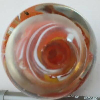 Orange Swirl Glass Paperweight