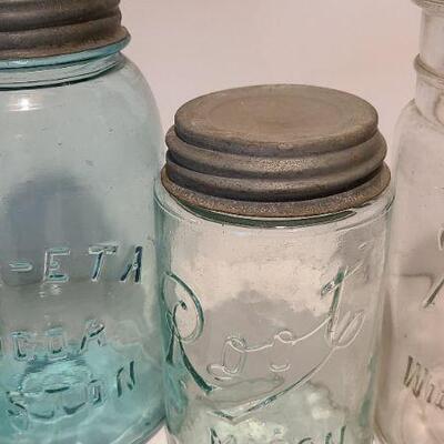 Lot 246: Antique Bottle Lot (Ball Eclipse, Root, Wan-Eta Cocoa, Climax, Vinegar)