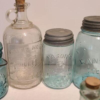 Lot 246: Antique Bottle Lot (Ball Eclipse, Root, Wan-Eta Cocoa, Climax, Vinegar)