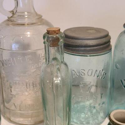 Lot 246: Antique Bottle Lot (Ball Eclipse, Root, Wan-Eta Cocoa, Climax, Vinegar)