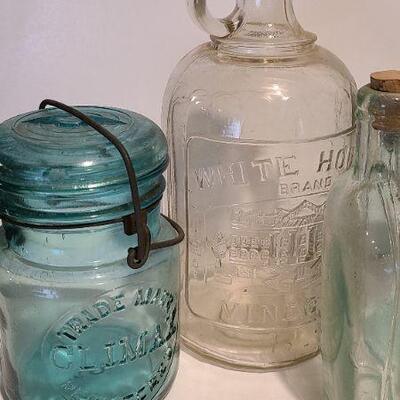 Lot 246: Antique Bottle Lot (Ball Eclipse, Root, Wan-Eta Cocoa, Climax, Vinegar)