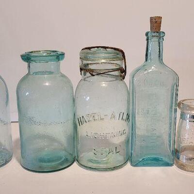 Lot 247: Antique Bottles/Jars  (Union Fruit Jar, Hazel Atlas, Hoods, Fairfax Dairy and more)