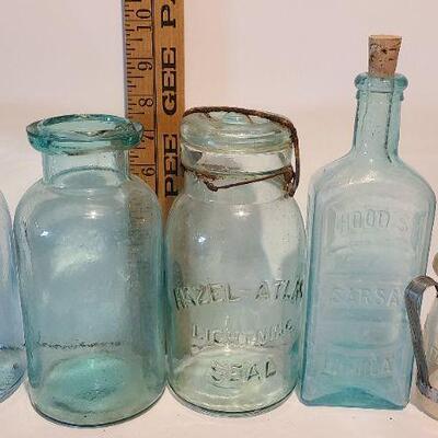 Lot 247: Antique Bottles/Jars  (Union Fruit Jar, Hazel Atlas, Hoods, Fairfax Dairy and more)