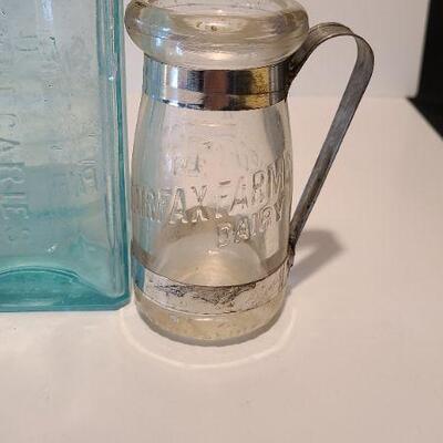 Lot 247: Antique Bottles/Jars  (Union Fruit Jar, Hazel Atlas, Hoods, Fairfax Dairy and more)
