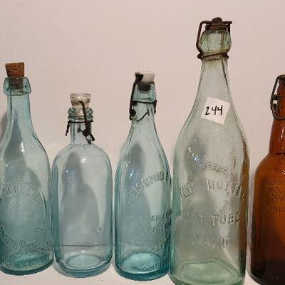 Lot 244: Antique Soda Bottles (Concordville, PA; Weiserbrod & Hess, Griffith, Schuster)