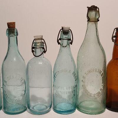 Lot 244: Antique Soda Bottles (Concordville, PA; Weiserbrod & Hess, Griffith, Schuster)