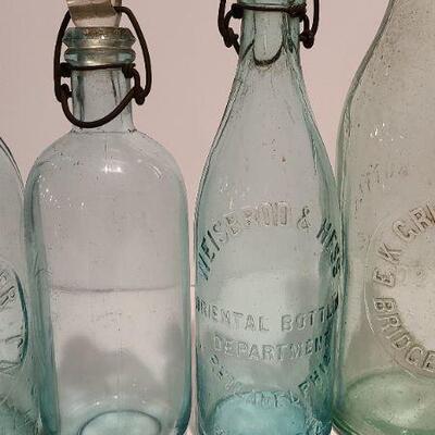 Lot 244: Antique Soda Bottles (Concordville, PA; Weiserbrod & Hess, Griffith, Schuster)