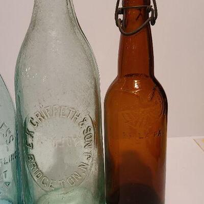 Lot 244: Antique Soda Bottles (Concordville, PA; Weiserbrod & Hess, Griffith, Schuster)