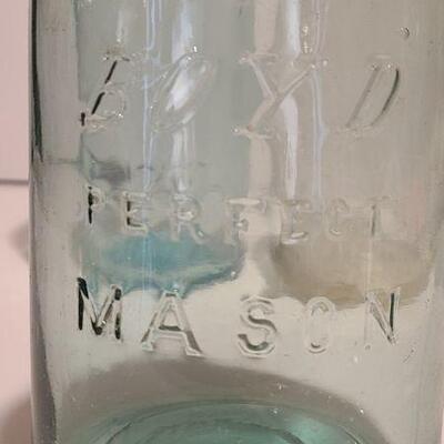 Lot 239: Antique Milk Bottles/Jars ( Gant Dairy Elmer, Moore Bros Mason, White Crown, and Boyd Mason)