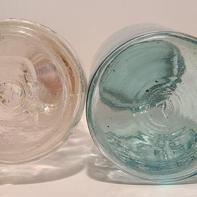 Lot 239: Antique Milk Bottles/Jars ( Gant Dairy Elmer, Moore Bros Mason, White Crown, and Boyd Mason)