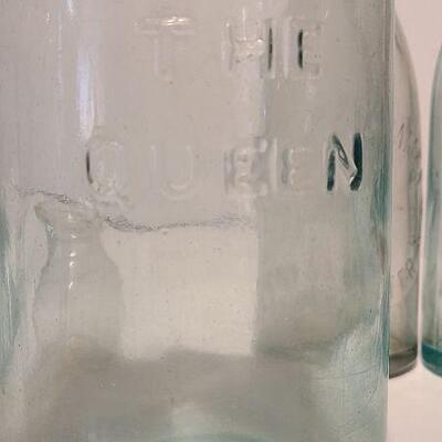 Lot 237: Antique Bottles/Jars ( Large The QUEEN, Zimmer Gloucester, Parkview Newark, Moore Mason)