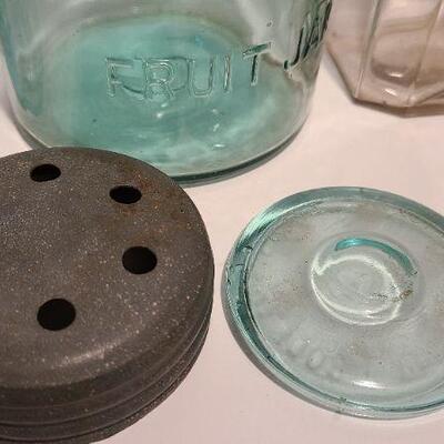 Lot 223: Rare Knowlton Vacuum Fruit Jar Green and More