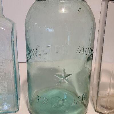 Lot 223: Rare Knowlton Vacuum Fruit Jar Green and More