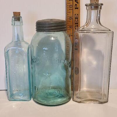 Lot 223: Rare Knowlton Vacuum Fruit Jar Green and More