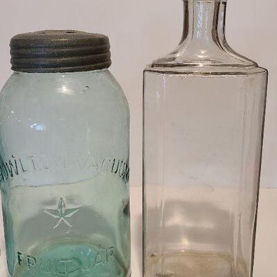 Lot 223: Rare Knowlton Vacuum Fruit Jar Green and More