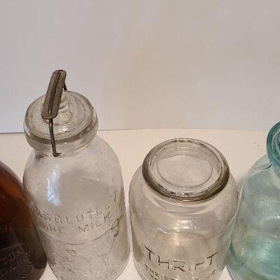 Bottles 222 B: Amber Brighton Place Dairy Bottle/ S. McKee Blue Bottle and More