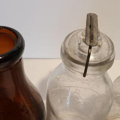 Bottles 222 B: Amber Brighton Place Dairy Bottle/ S. McKee Blue Bottle and More