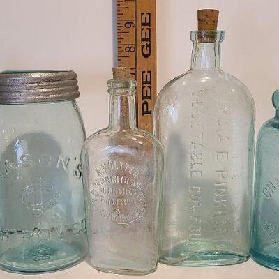 Lot 221: Antique Bottles ( Chas Davis, Lydia Pinkham, Voliter, Calahan & McCrudden