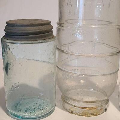 Lot 215: Tartan Coffee Jar, Gayner Mason, Improved Jar, and Roeshman/Coffey AC Soda Bottle