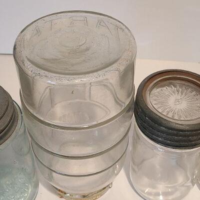 Lot 215: Tartan Coffee Jar, Gayner Mason, Improved Jar, and Roeshman/Coffey AC Soda Bottle