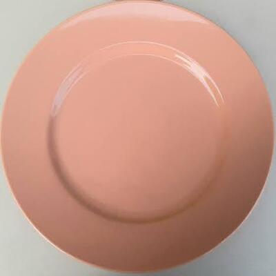 2 Peach Ceramic Dinner Plates