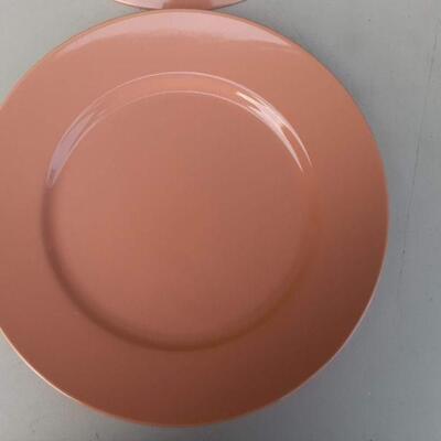 2 Peach Ceramic Dinner Plates