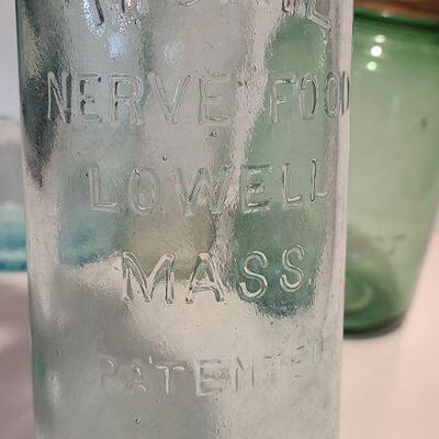 Lot 209: Rare Green Ball Mason/ Moxie Nerve Food Lowell Mass, Gusenheit Bottle and More. 