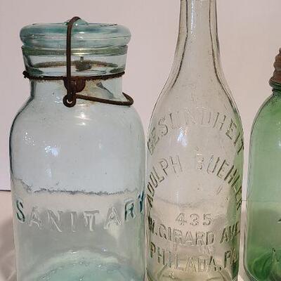 Lot 209: Rare Green Ball Mason/ Moxie Nerve Food Lowell Mass, Gusenheit Bottle and More. 