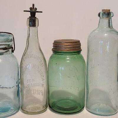 Lot 209: Rare Green Ball Mason/ Moxie Nerve Food Lowell Mass, Gusenheit Bottle and More. 