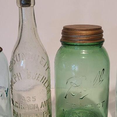 Lot 209: Rare Green Ball Mason/ Moxie Nerve Food Lowell Mass, Gusenheit Bottle and More. 