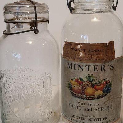 Lot 208: Large Canning Jars Unique (The Queen, Conserve, Minters, Monarch)
