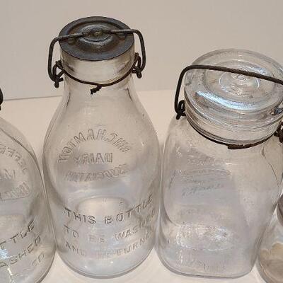 Lot 199: Unique Dairy Bottles and Mason Jar (Jefferson Co/ Binghampton Dairy)