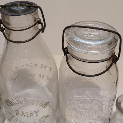 Lot 199: Unique Dairy Bottles and Mason Jar (Jefferson Co/ Binghampton Dairy)