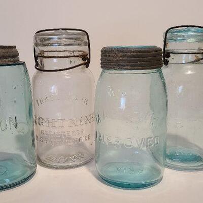 Lot 198: Unique Early Mason and Lightning Jars 