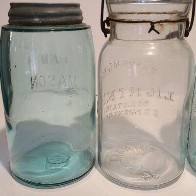 Lot 198: Unique Early Mason and Lightning Jars 