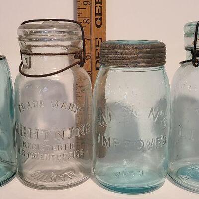 Lot 198: Unique Early Mason and Lightning Jars 