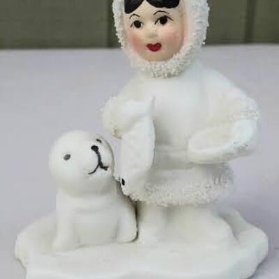 Alaska Artic Kids Girl with Seal