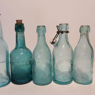 Lot 197: Blue Local Blob Top Soda Bottles ( Mullen, Conner, Eastside, Feiffer)