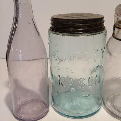 Lot 195 : Double Safety Mason Jar/ Telephonic Mason Jar and more