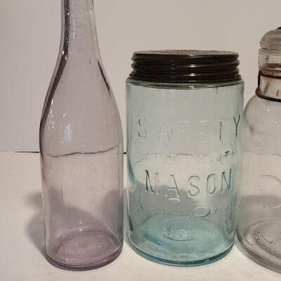 Lot 195 : Double Safety Mason Jar/ Telephonic Mason Jar and more