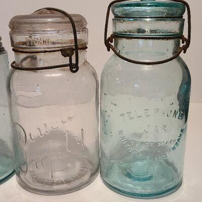 Lot 195 : Double Safety Mason Jar/ Telephonic Mason Jar and more