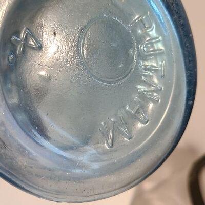 Lot 191: Rare Cornflower Blue Lightning Mason/ AG Smalley Milk Jug Rare
