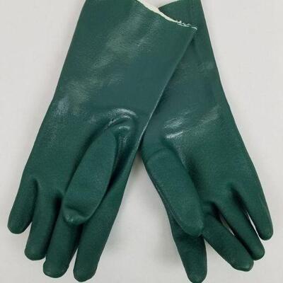 2x Wells Lamont Work Gloves - PVC Coated - Forest Green - New