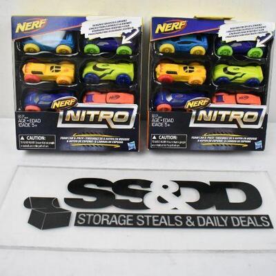 2x Nerf Nitro Foam Car 6-Pack Series/Version 2 - New