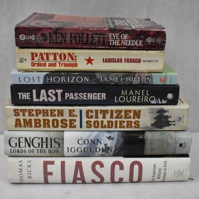 7 Books: History/Fiction/Historical Fiction: Eye of the Needle -to- Fiasco