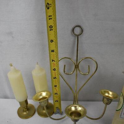 5 pc Candles & Candle Holders