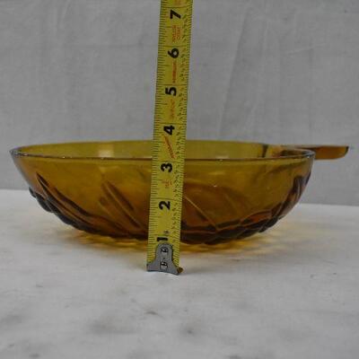 Amber Glass Grapes Bowl, Vintage
